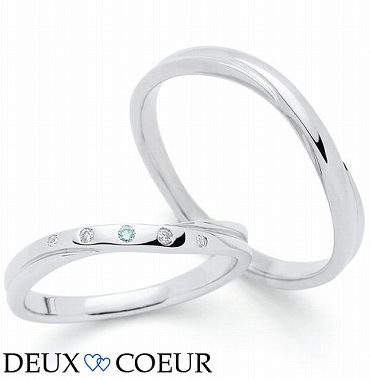 ブルーダイヤモンドのマリッジリング（結婚指輪）【静岡KITAGAWA Bridal】