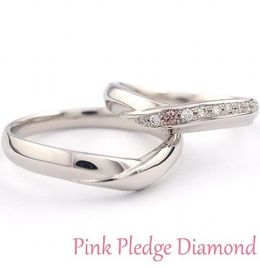 ピンクダイヤモンドのマリッジリング（結婚指輪）【静岡KITAGAWA Bridal】