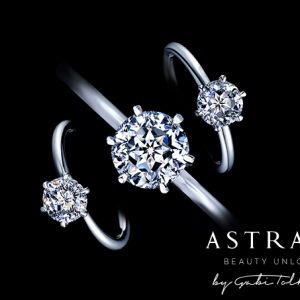 婚約指輪にアストラリスカットのダイヤモンド