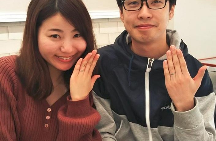 結婚指輪ご成約のお客様　静岡県の梅原様ご夫妻