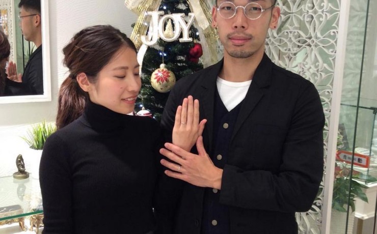 結婚指輪ご成約のお客様　佐野様ご夫妻　静岡県