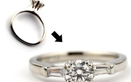ダイヤモンド立て爪婚約指輪のジュエリーリフォーム