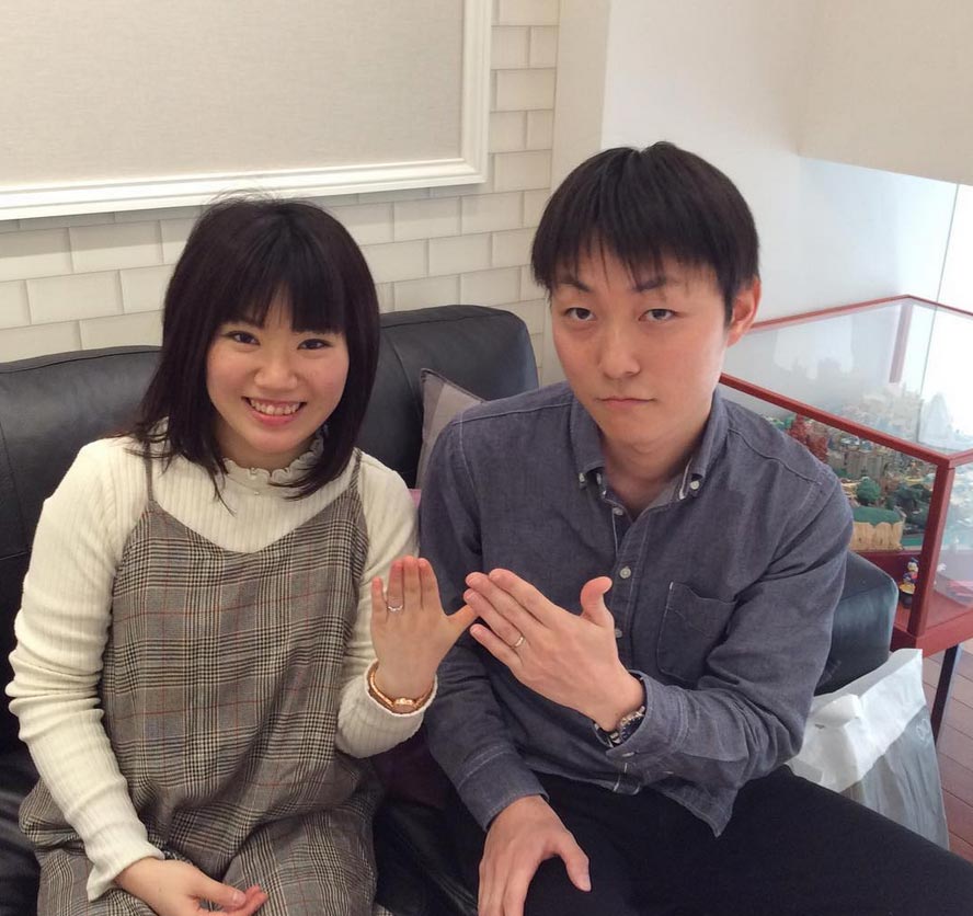 結婚指輪ご成約のお客様　かおり様ご夫妻　静岡県