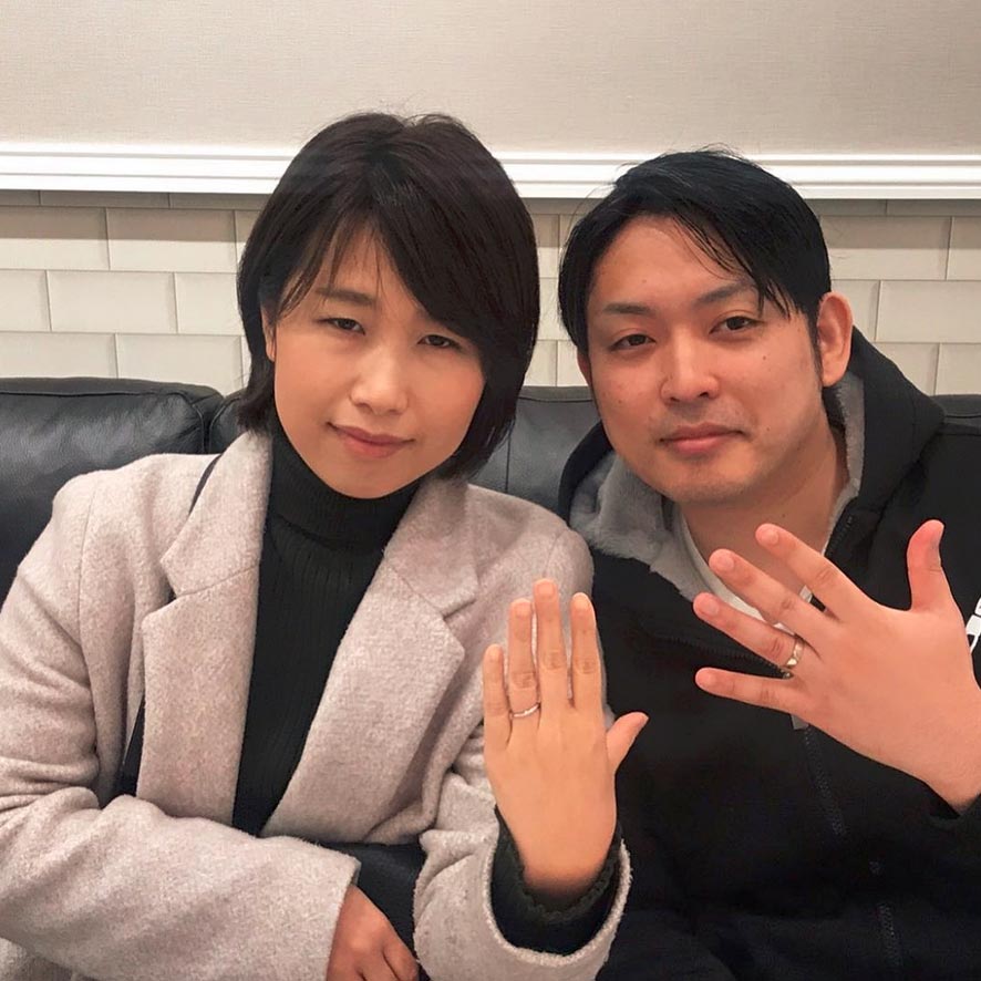 結婚指輪ご成約のお客様　キャプテン山本様ご夫妻　静岡県清水区