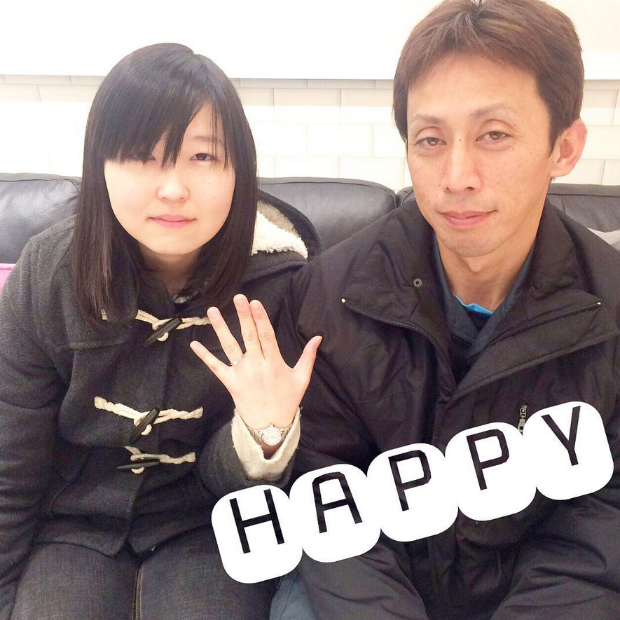 婚約指輪ご成約のお客様　富士市のりん様ご夫妻