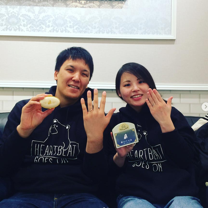 結婚指輪ご成約のお客様　浜松市のR&Y様ご夫妻