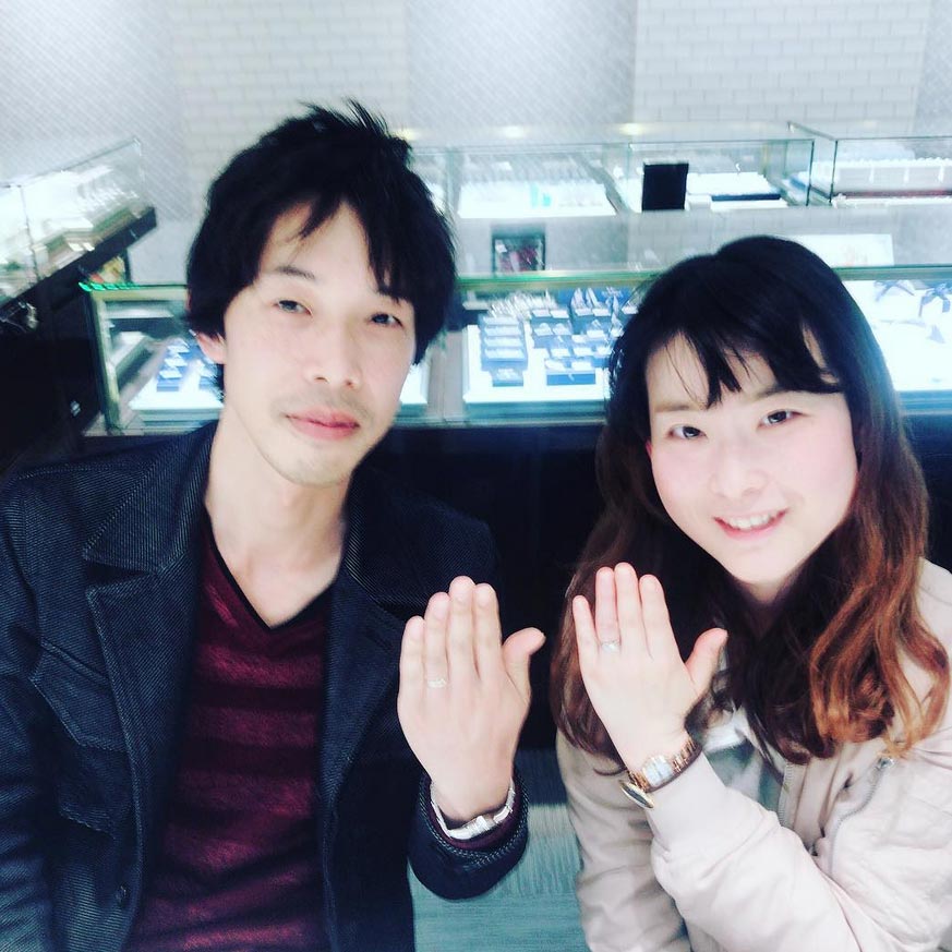 結婚指輪ご成約のお客様　富士市のJ&H様ご夫妻