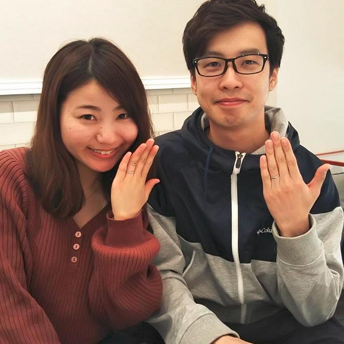 結婚指輪ご成約のお客様　静岡県の梅原様ご夫妻