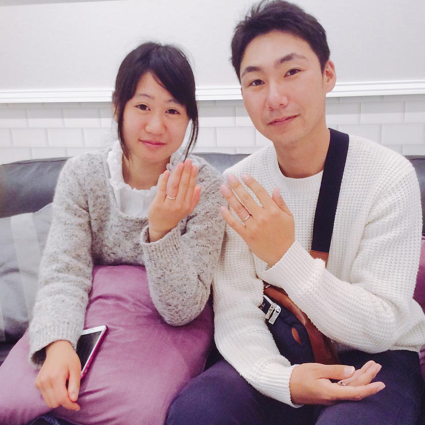結婚指輪ご成約のお客様　あっちゃん＆とも様ご夫妻　静岡県焼津市