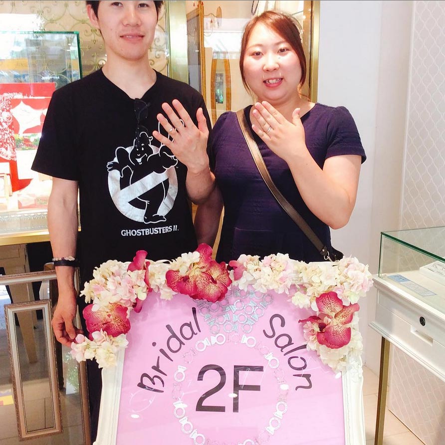 結婚指輪ご成約のお客様　ゆうと＆さおり様ご夫妻　静岡県藤枝市