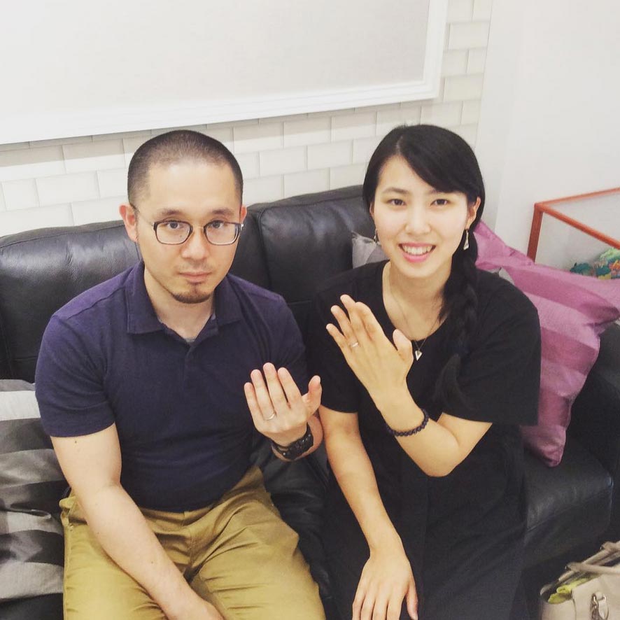 結婚指輪ご成約のお客様　Ｍ＆Ｋ様ご夫妻　静岡県
