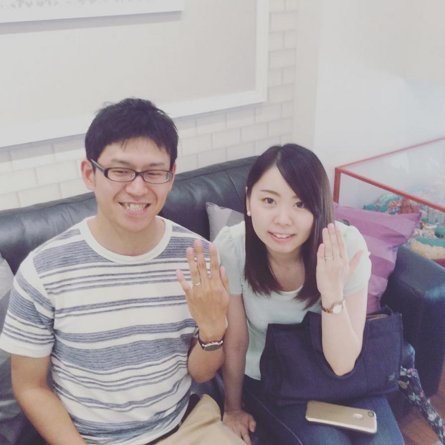 結婚指輪ご成約のお客様　寶屋敷様ご夫妻　静岡県