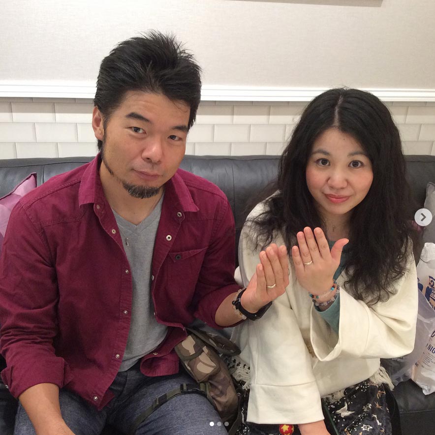 結婚指輪ご成約のお客様　松下＆ナオ様ご夫妻　静岡県