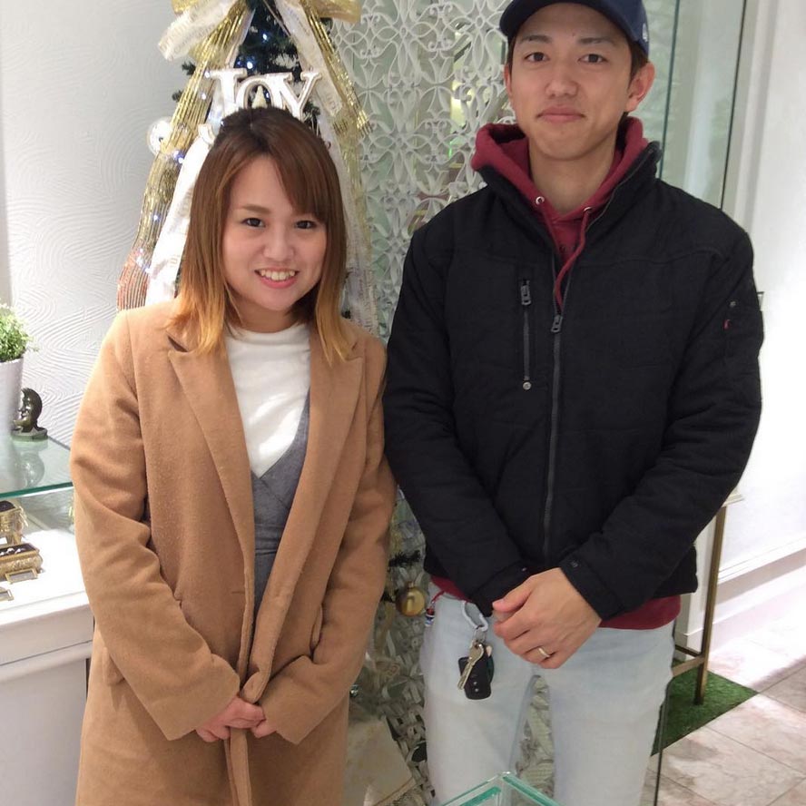 結婚指輪ご成約のお客様　koki&kana様ご夫妻　静岡県