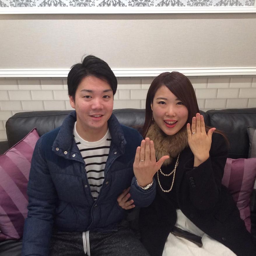 結婚指輪ご成約のお客様　A&T様ご夫妻　静岡県