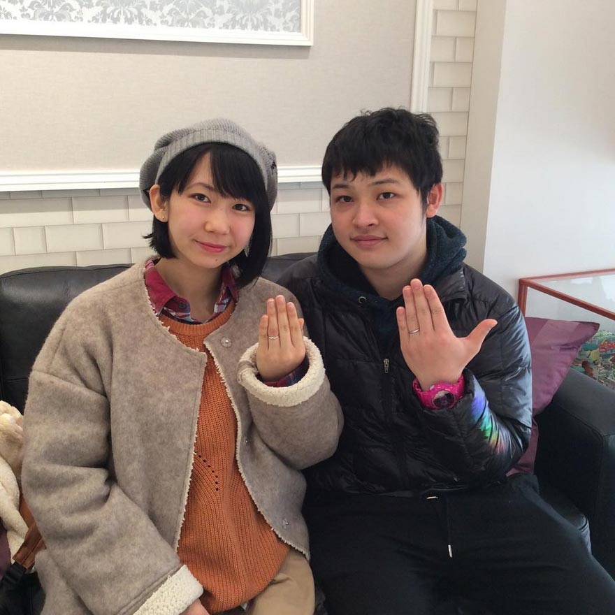 結婚指輪ご成約のお客様　竹澤様ご夫妻　静岡県