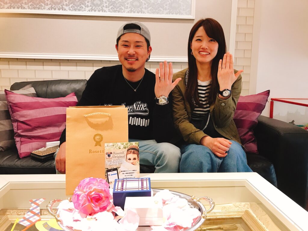 結婚指輪ご成約のお客様　ししゃも様ご夫妻　静岡県島田市