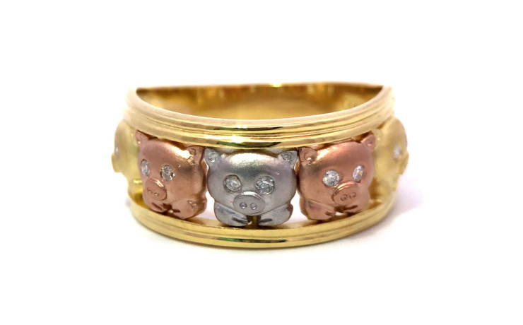 K18子豚トントン拍子 リング