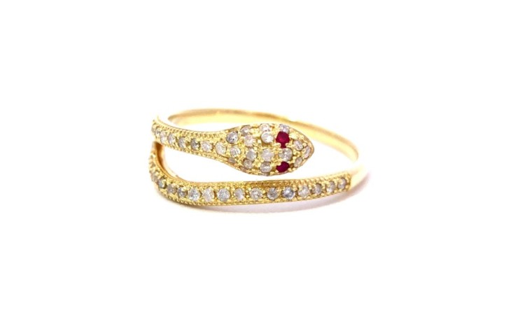 K18ダイヤモンド-スネーク蛇のリング