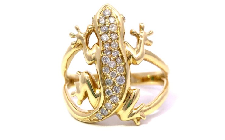 K18ダイヤモンド-トカゲのリングｰメンズ