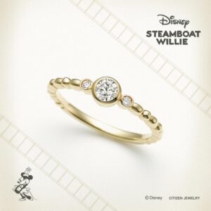 ディズニースチームボートウィリーの婚約指輪　ハッピーフラワー