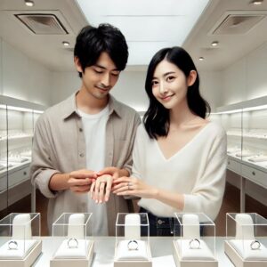 静岡KITAGAWA-Bridal-指輪選びを楽しむカップルのイメージ