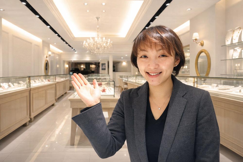 静岡きたがわ宝石の店内